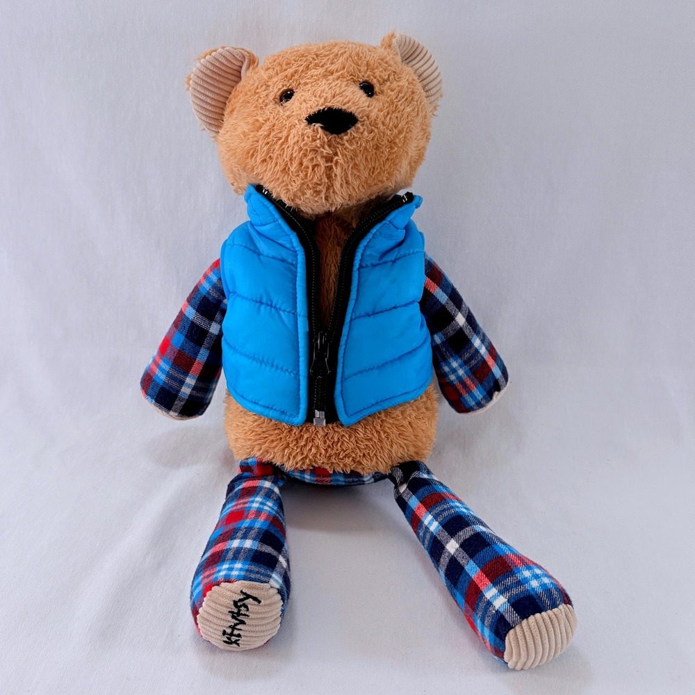 Boulder the Bear Scentsy Buddy Plaid Limbs Puffer Vest Plush Stuffed Animal Toy